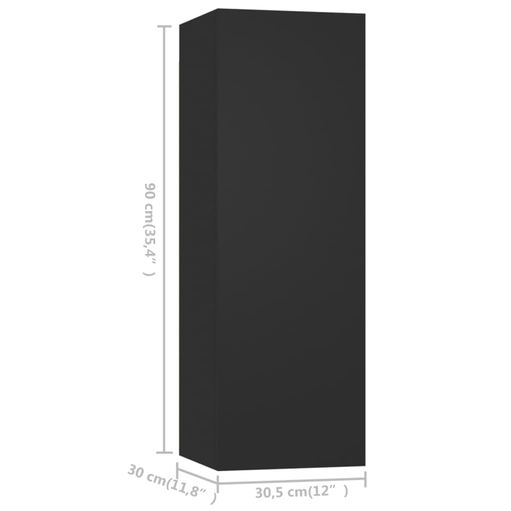 vidaXL 9-tlg. TV-Schrank-Set Schwarz Holzwerkstoff