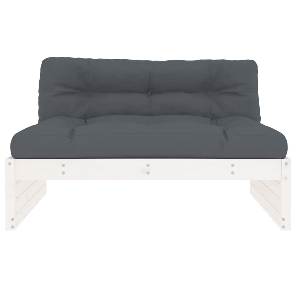 vidaXL Mittelsofa Weiß 120x80 cm Massivholz Kiefer