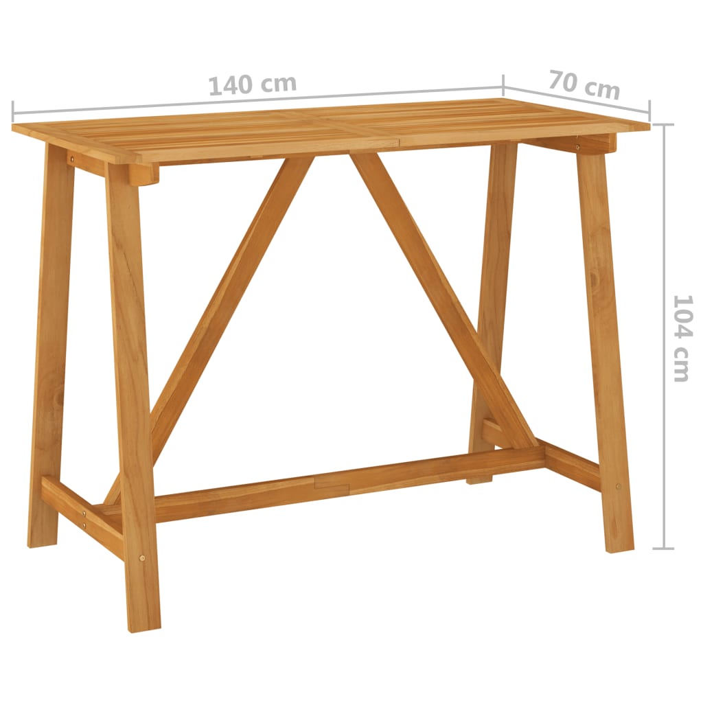 vidaXL 7-tlg. Gartenbar-Set Massivholz Akazie