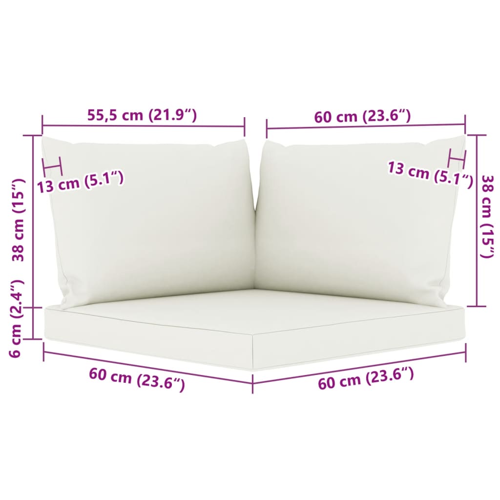 vidaXL 9-tlg. Garten-Lounge-Set mit Kissen in Creme