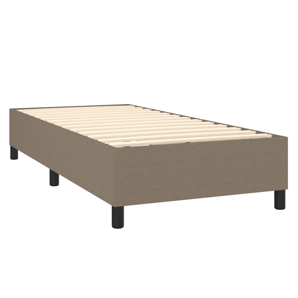 vidaXL Boxspringbett mit Matratze Taupe 90x200 cm Stoff