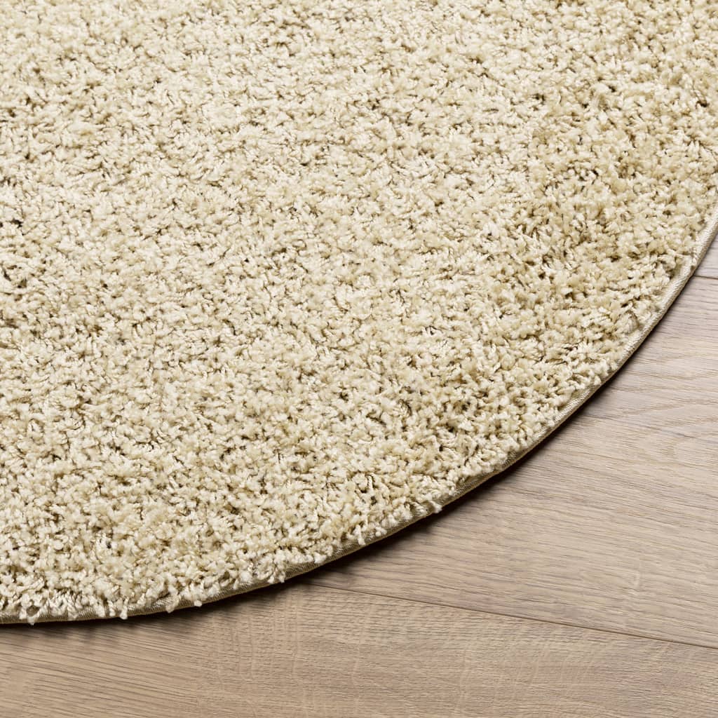 vidaXL Teppich Shaggy Hochflor Modern Golden Ø 80 cm