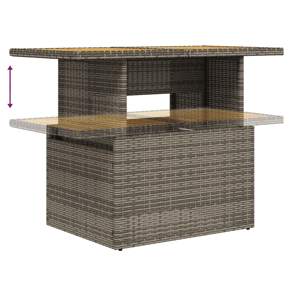 vidaXL 6-tlg. Garten-Sofagarnitur mit Kissen Grau Poly Rattan