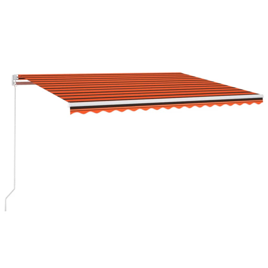 vidaXL Markise Manuell Einziehbar mit LED 400x300 cm Orange und Braun