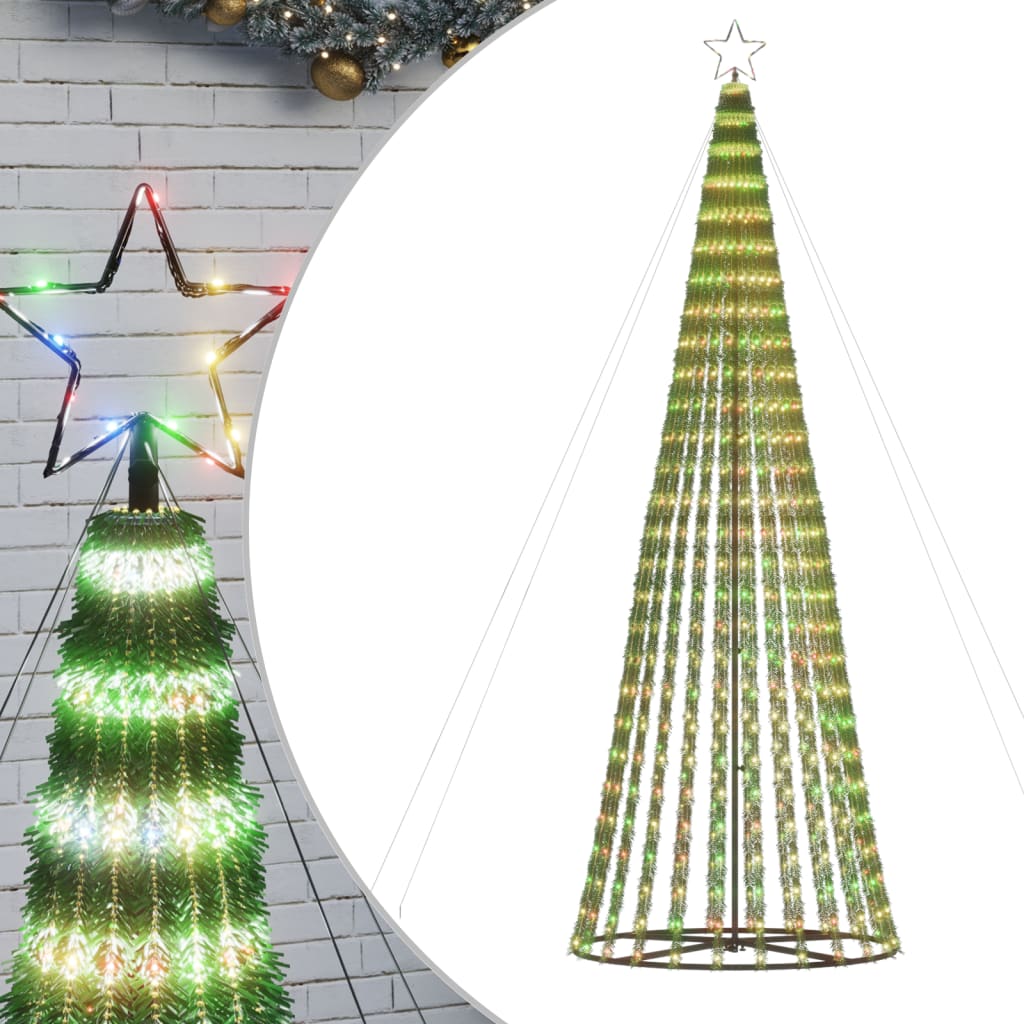 vidaXL Weihnachtsbaum Kegelform 688 LEDs Mehrfarbig 300 cm