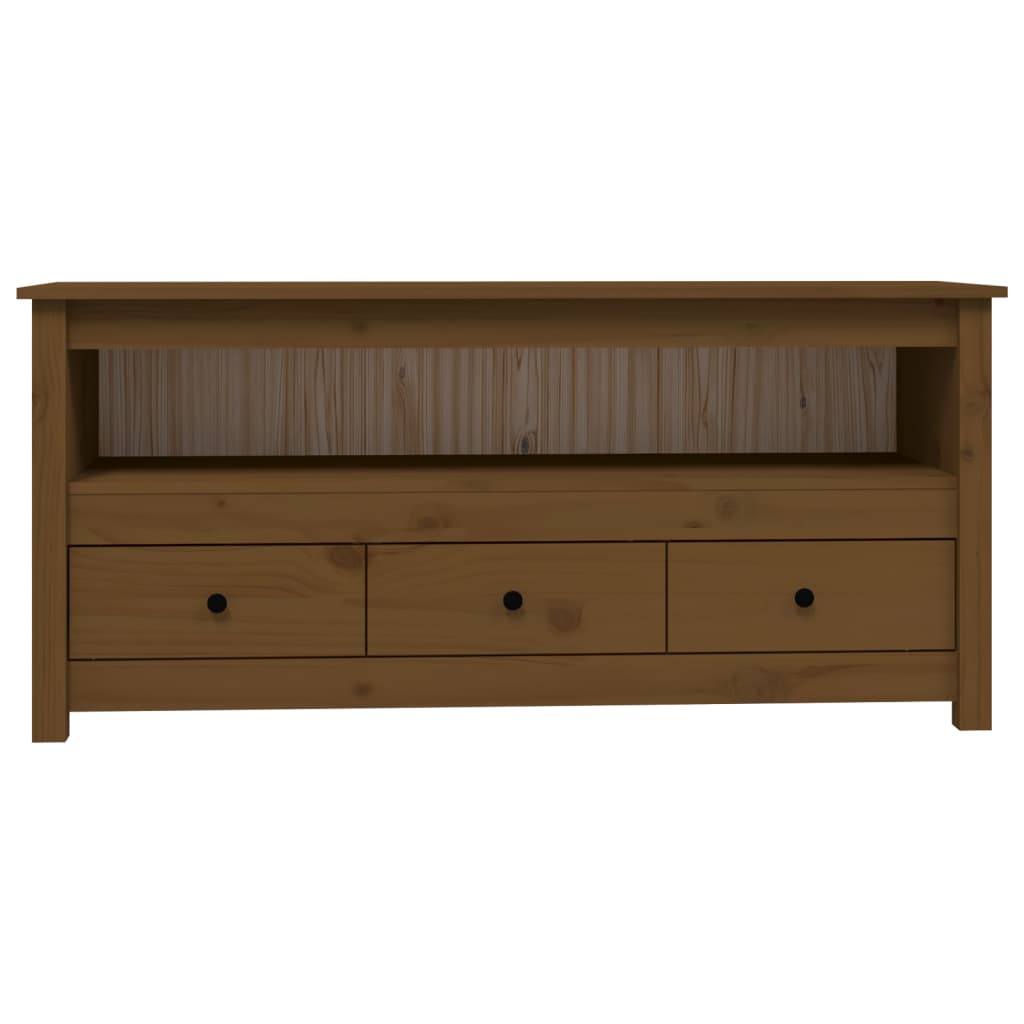 vidaXL TV-Schrank Honigbraun 114x35x52 cm Massivholz Kiefer