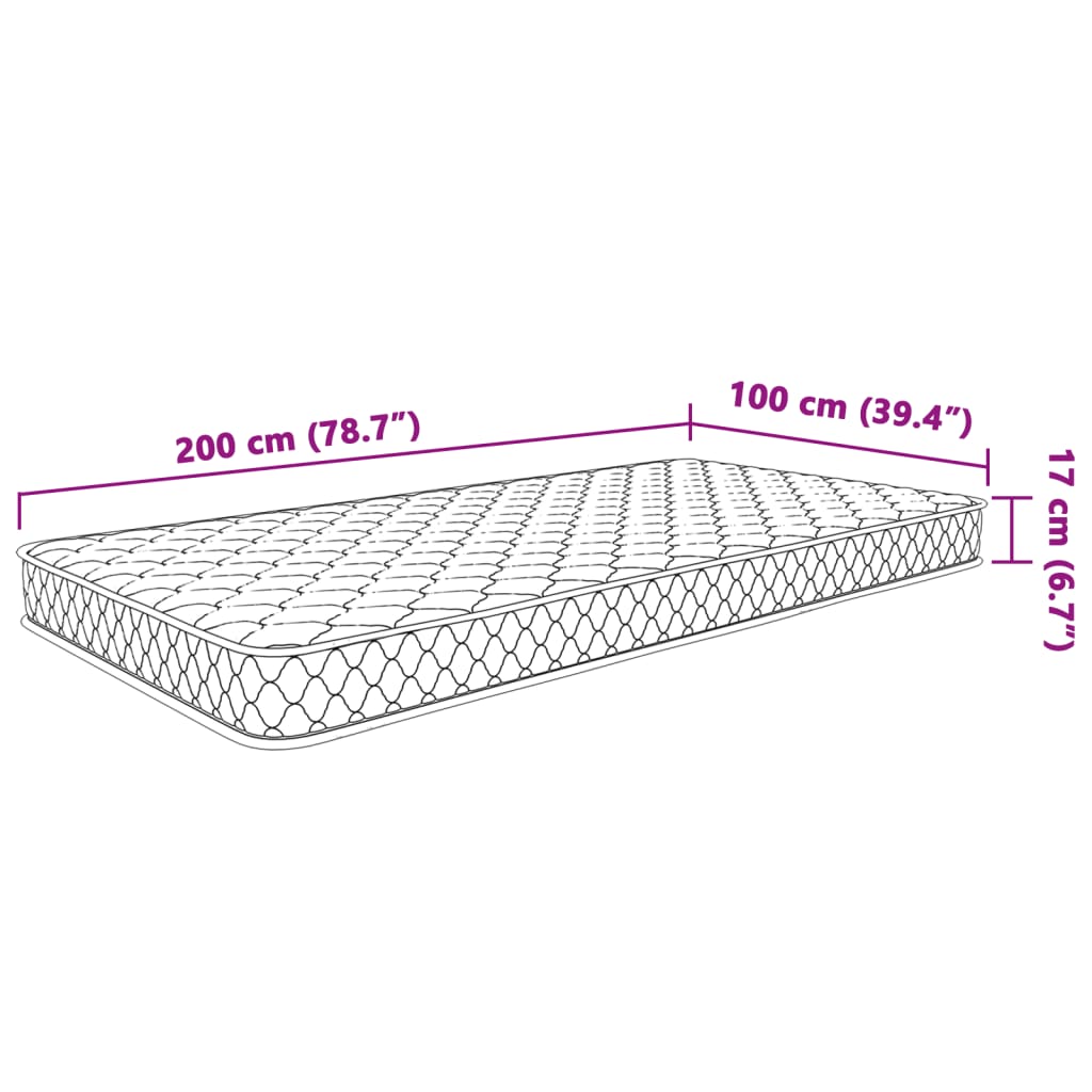 vidaXL Memory-Schaum-Matratze 100x200x17 cm Weiß