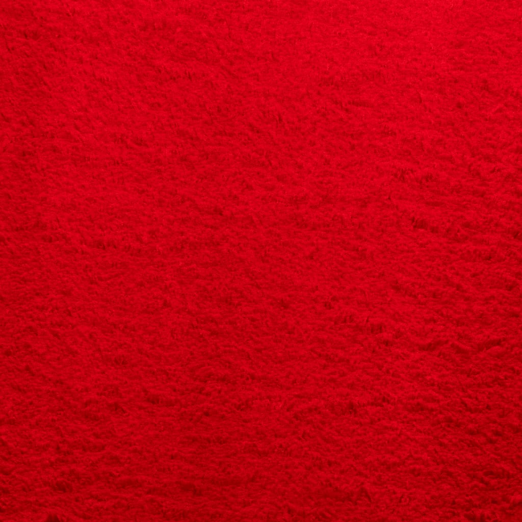 vidaXL Teppich HUARTE Kurzflor Weich und Waschbar Rot Ø 80 cm