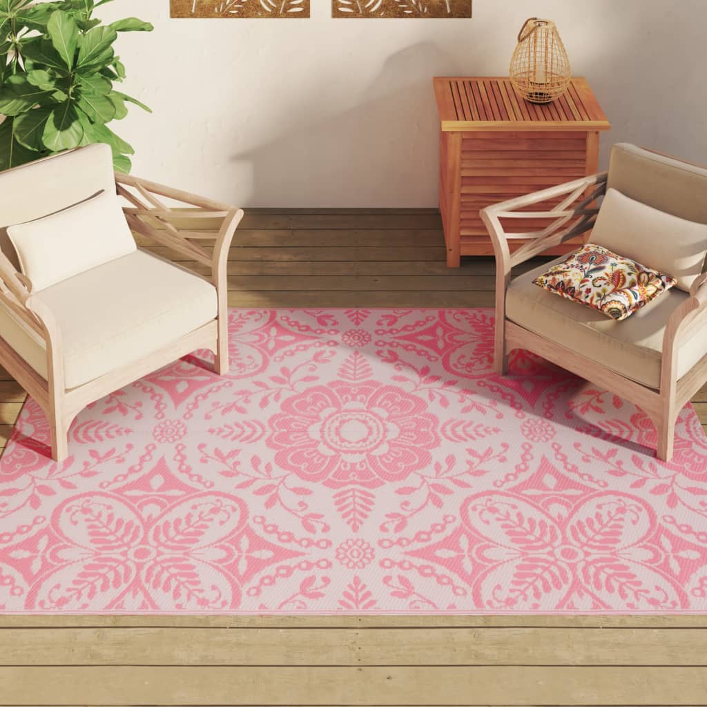 vidaXL Outdoor-Teppich Rosa 140x200 cm PP