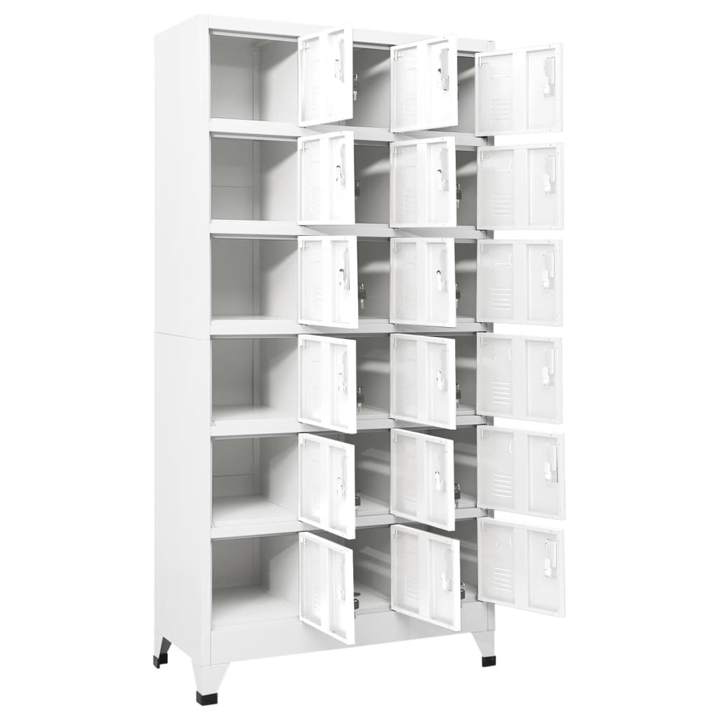 vidaXL Schließfachschrank mit 18 Fächern Metall 90x40x180 cm