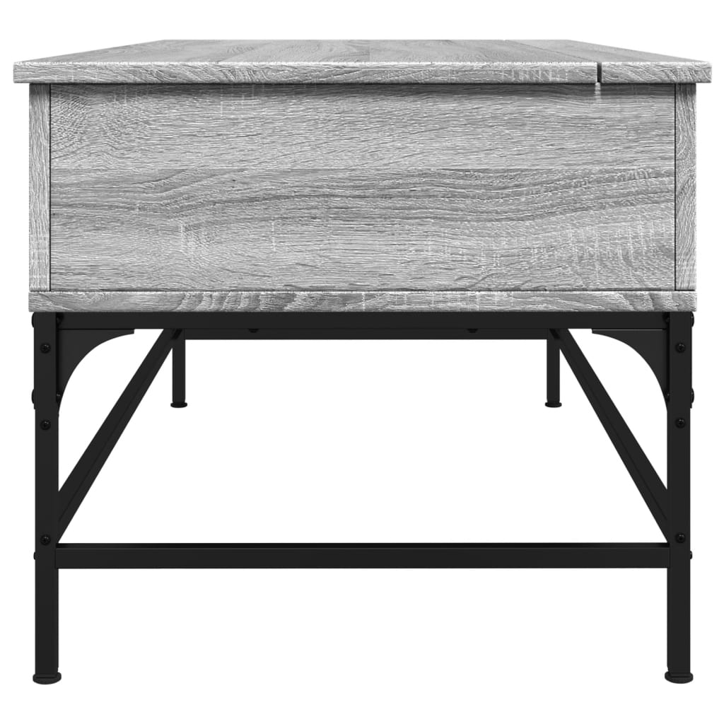 vidaXL Couchtisch Grau Sonoma 100x50x45 cm Holzwerkstoff und Metall