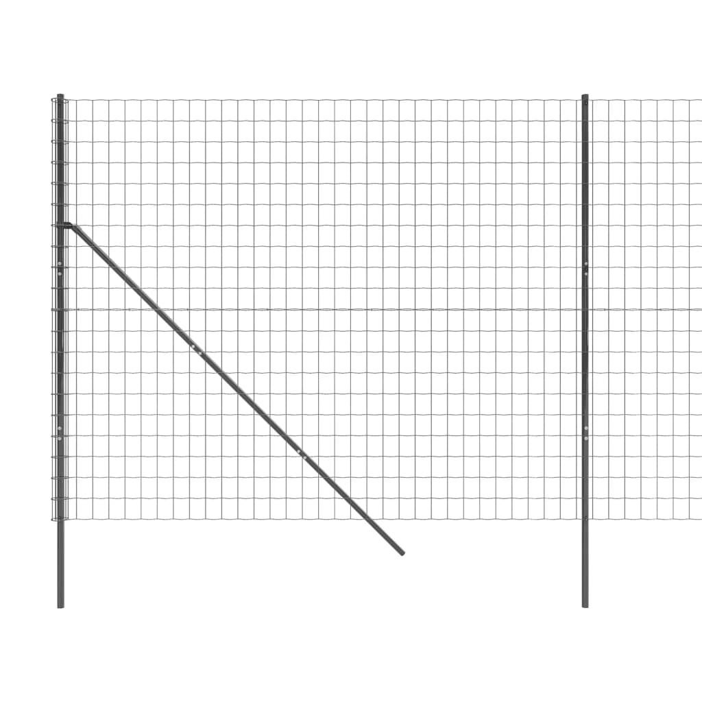 vidaXL Maschendrahtzaun Anthrazit 2x25 m Verzinkter Stahl