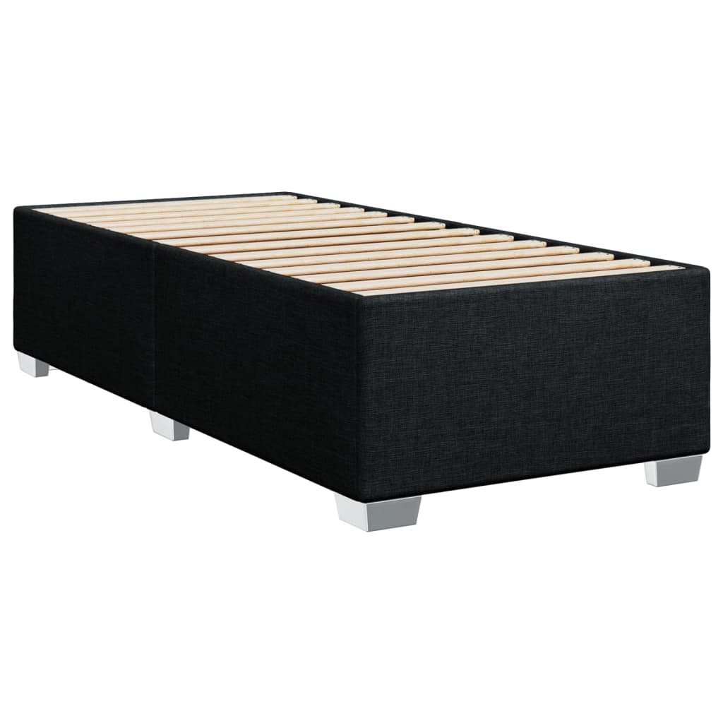 vidaXL Boxspringbett mit Matratze Schwarz 90x190 cm Stoff