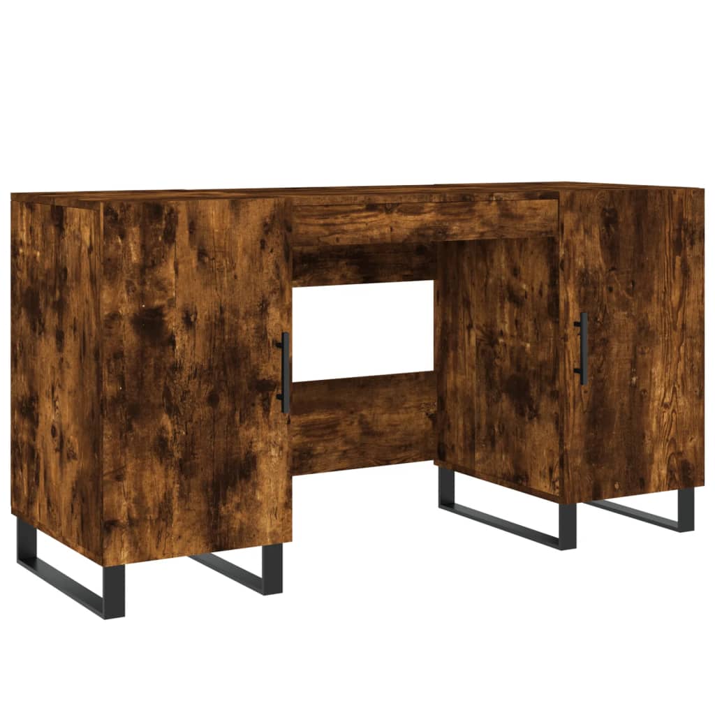 vidaXL Schreibtisch Räuchereiche 140x50x75 cm Holzwerkstoff