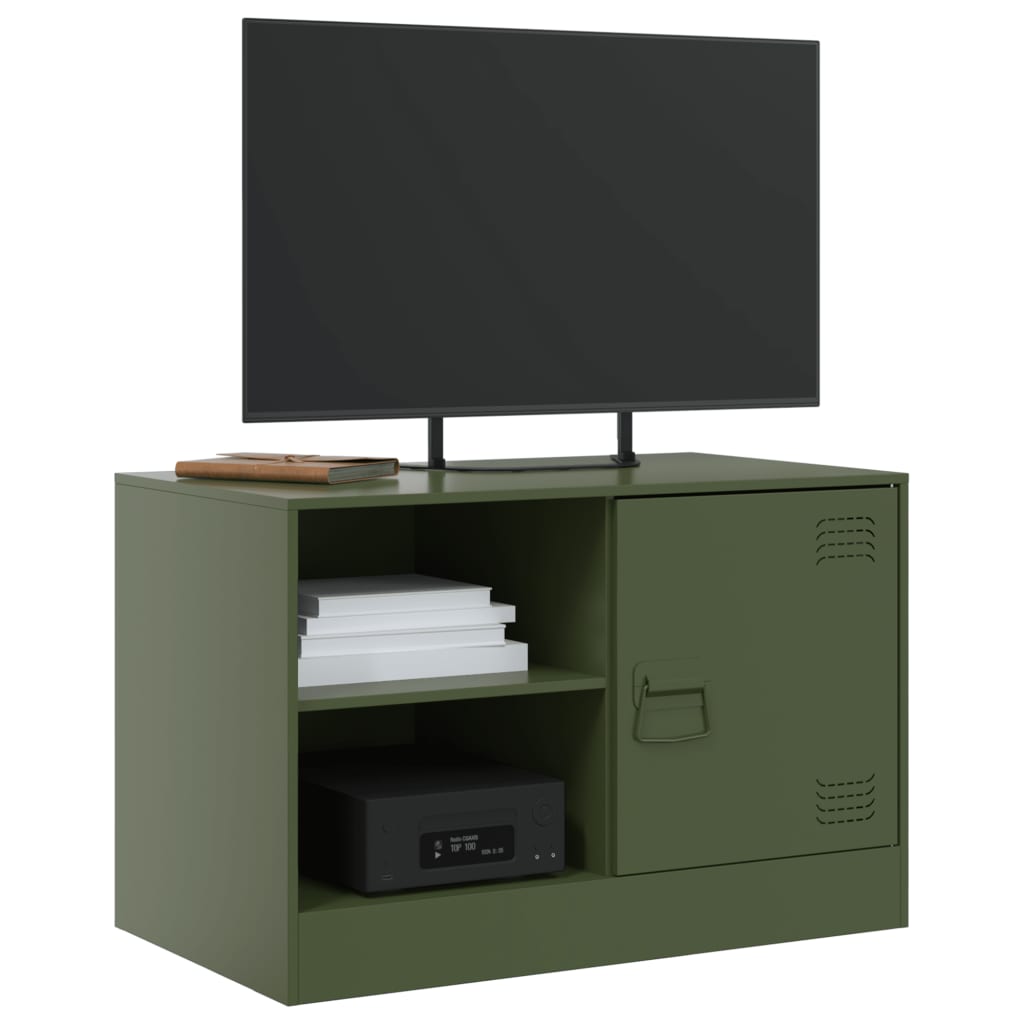 vidaXL TV-Schrank Olivgrün 67x39x44 cm Stahl