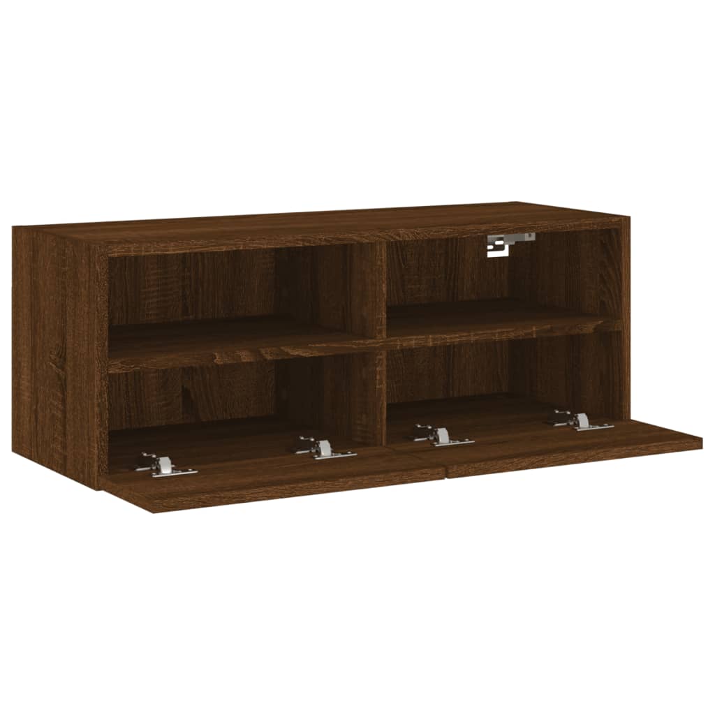 vidaXL TV-Wandschrank Braun Eiche-Optik 80x30x30 cm Holzwerkstoff