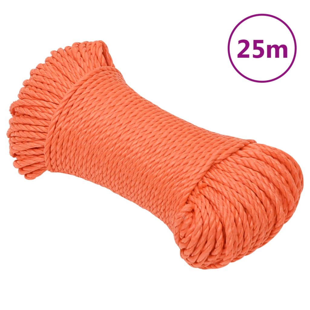 vidaXL Arbeitsseil Orange 3 mm 25 m Polypropylen