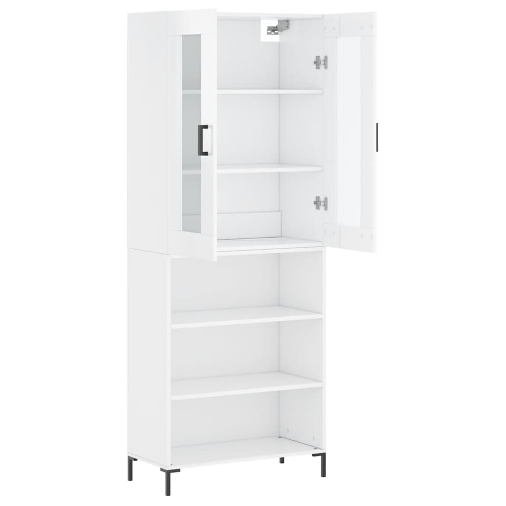 vidaXL Highboard Hochglanz-Weiß 69,5x34x180 cm Holzwerkstoff