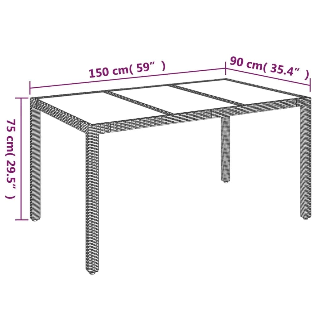 vidaXL 7-tlg. Garten-Essgruppe mit Kissen Grau Poly Rattan