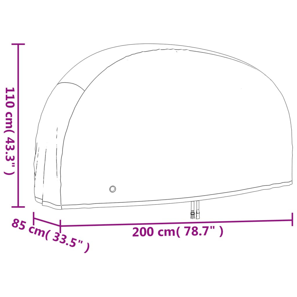 vidaXL Fahrrad-Abdeckung Schwarz 200x85x110 cm 190T Oxford