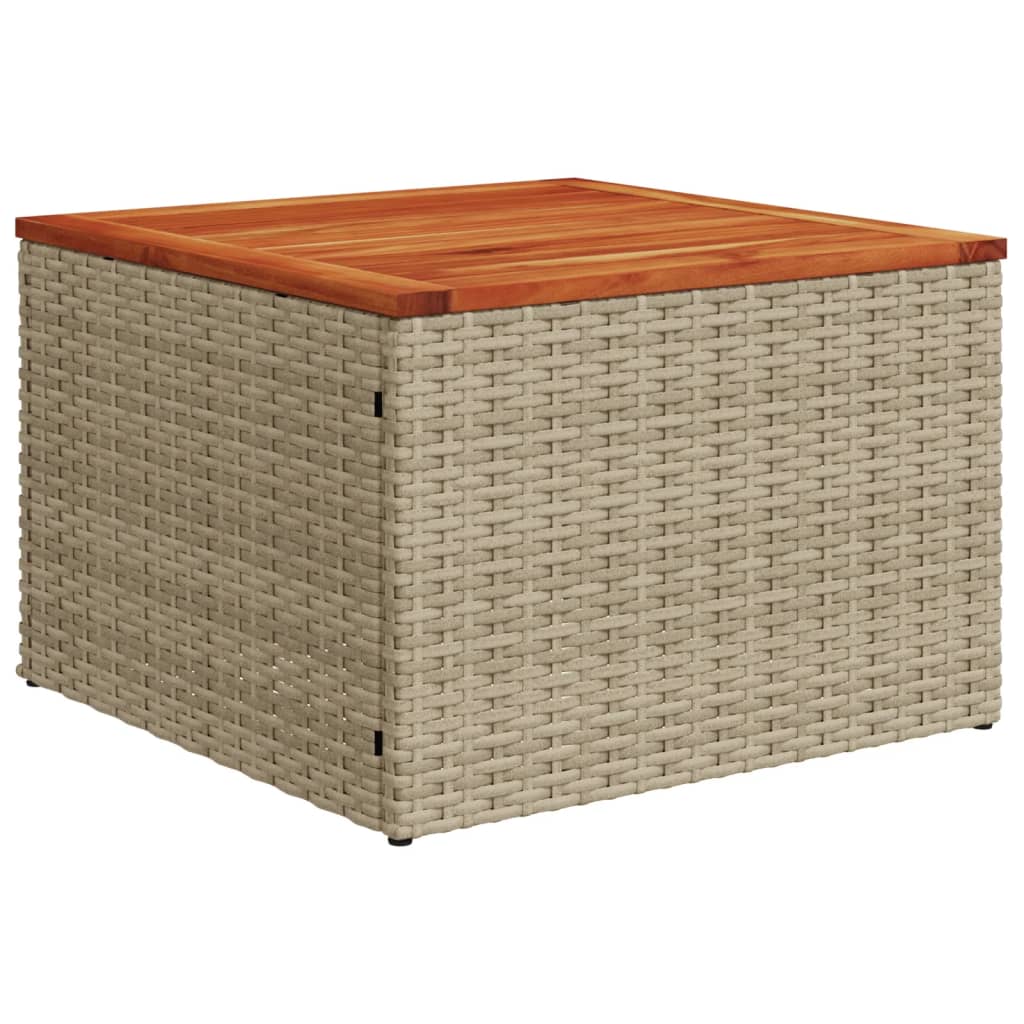 vidaXL 10-tlg. Garten-Sofagarnitur mit Kissen Beige Poly Rattan