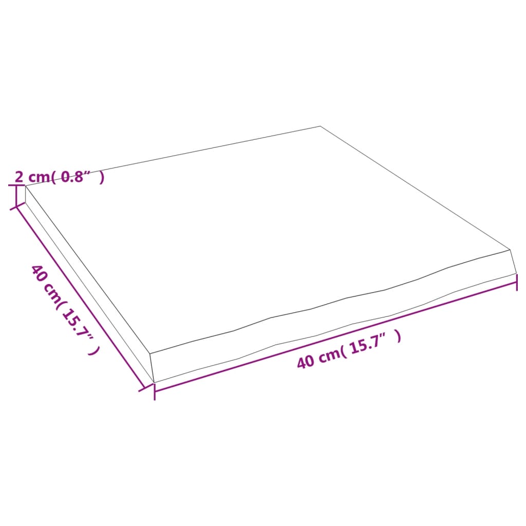 vidaXL Waschtischplatte Dunkelbraun 40x40x2 cm Massivholz Behandelt