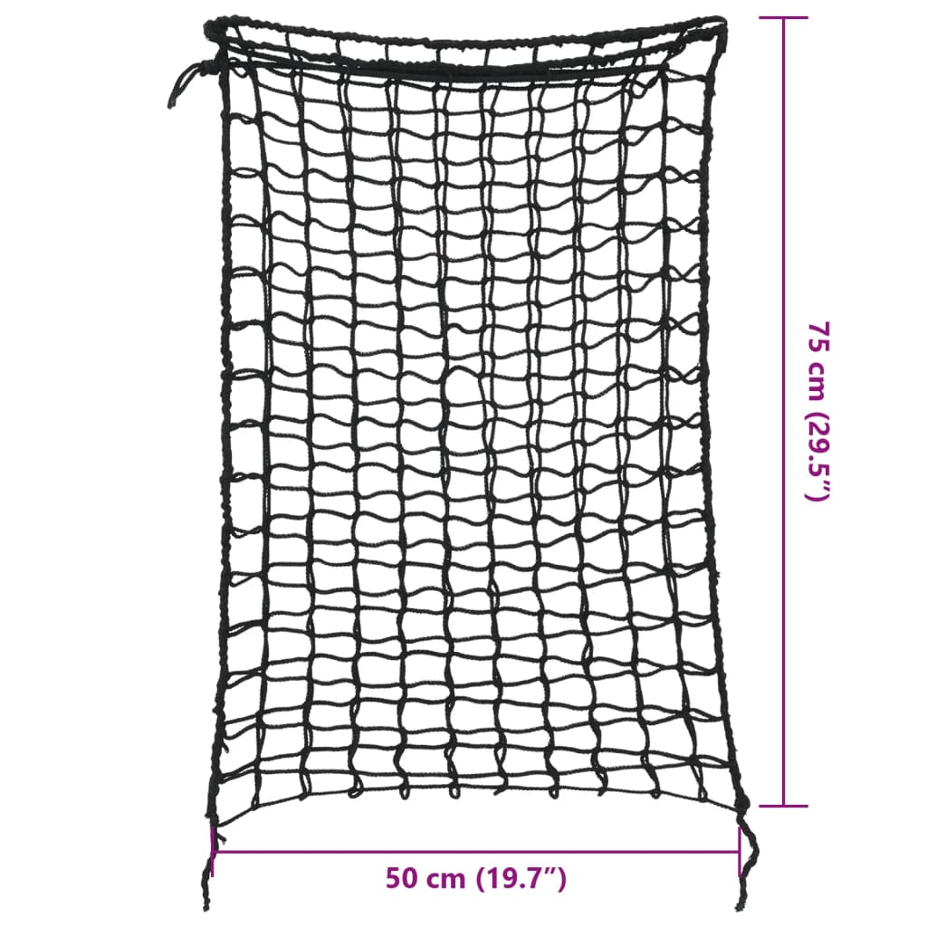 vidaXL Heunetze 2 Stk. Rechteckig Schwarz 75x50 cm PP