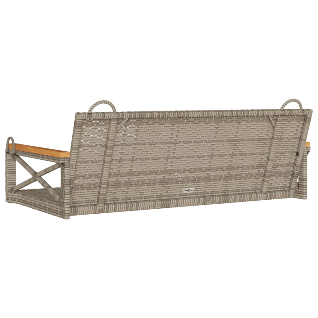 vidaXL Hängebank Grau 109x62x40 cm Poly Rattan