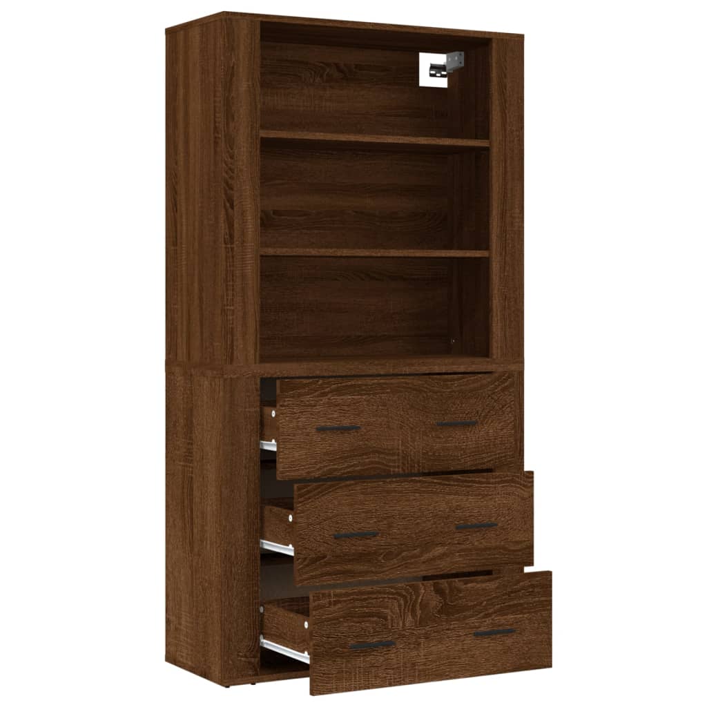 vidaXL Highboard Braun Eichen-Optik Holzwerkstoff