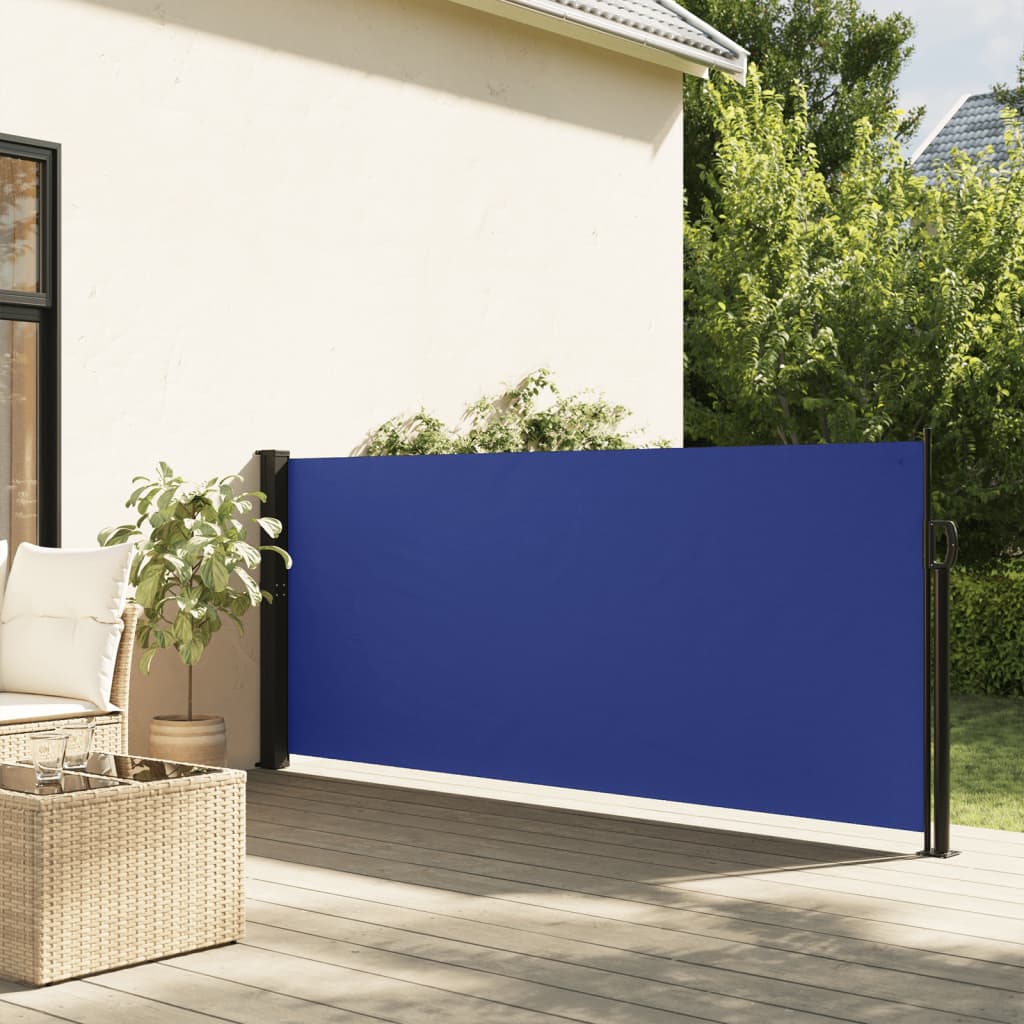 vidaXL Seitenmarkise Ausziehbar Blau 120x300 cm