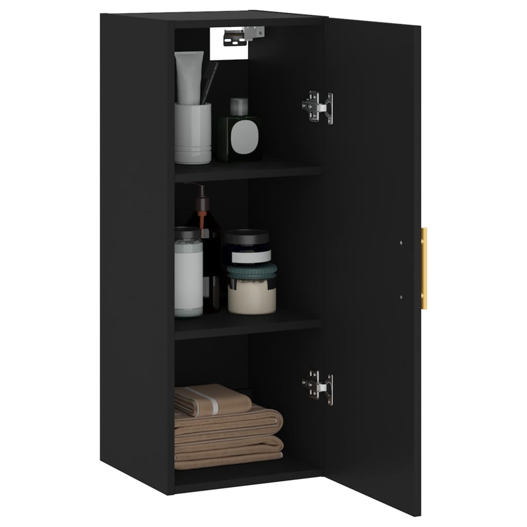 vidaXL Wandschrank Schwarz 34,5x34x90 cm