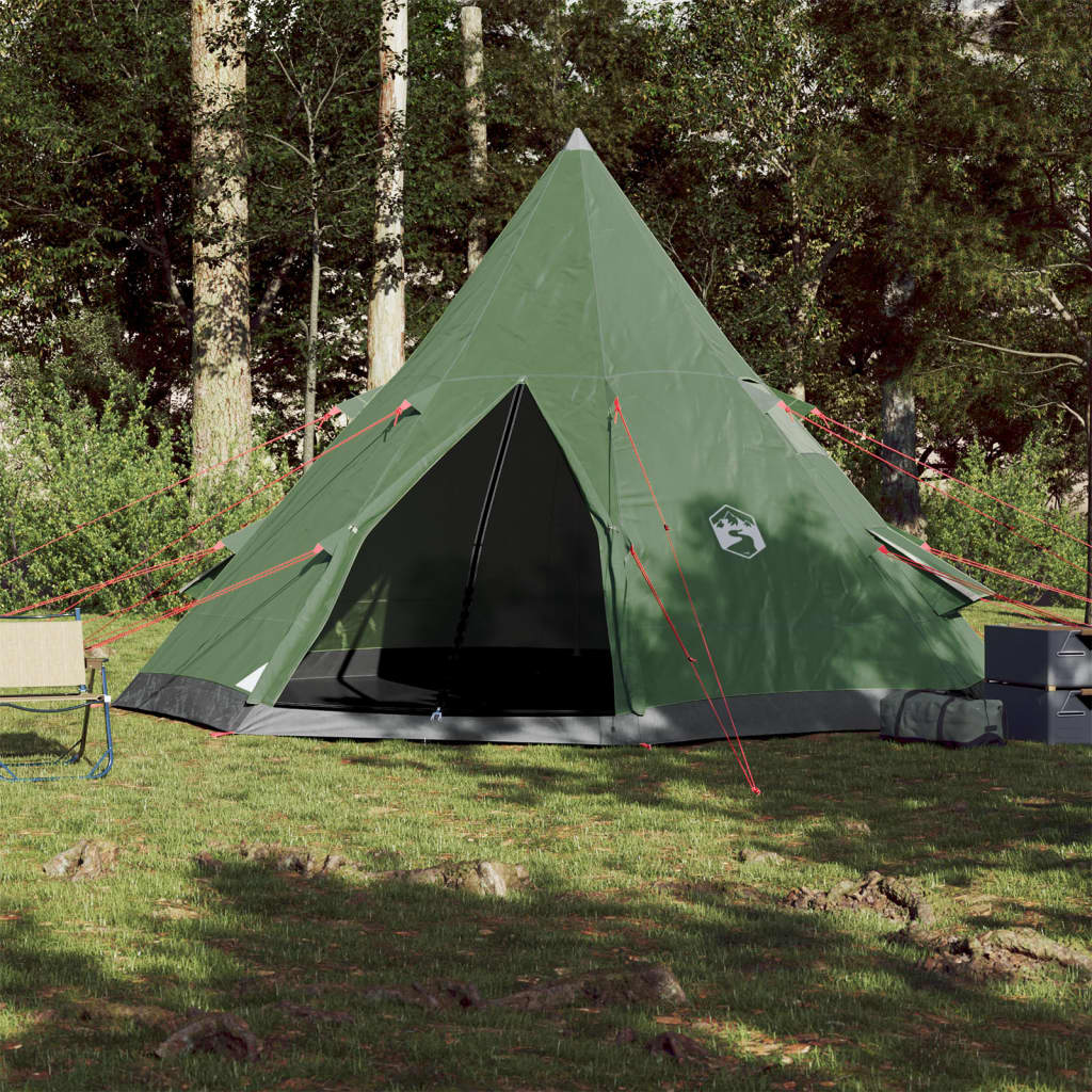 vidaXL Tipi-Campingzelt 4 Personen Grün Wasserdicht