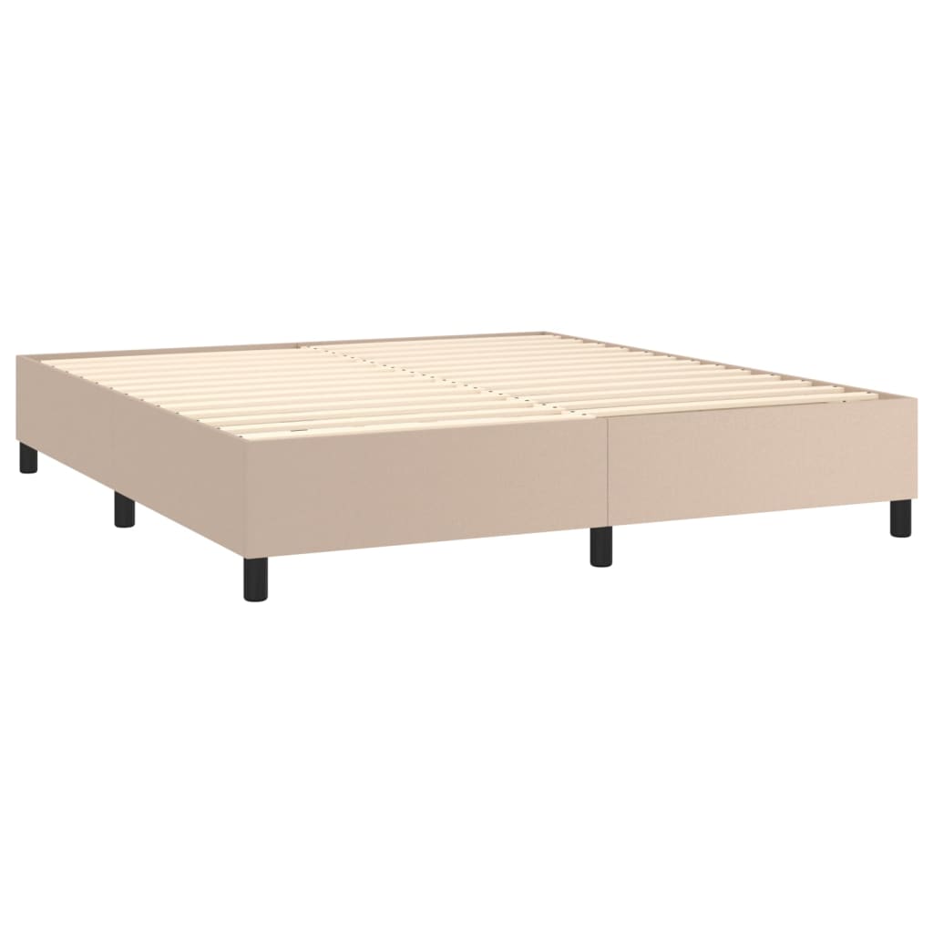 vidaXL Boxspringbett Matratze Cappuccino-Braun 180x200 cm Kunstleder