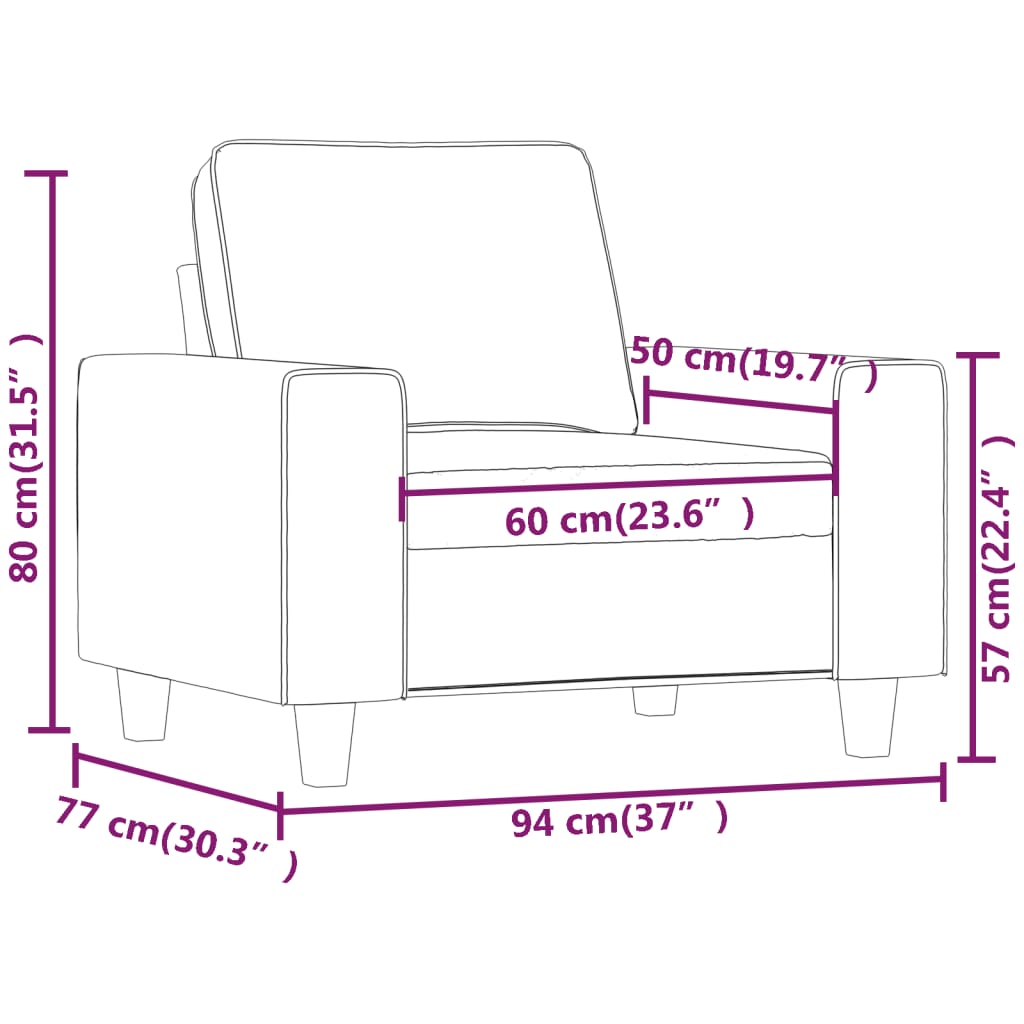 vidaXL Sessel Hellgelb 60 cm Stoff