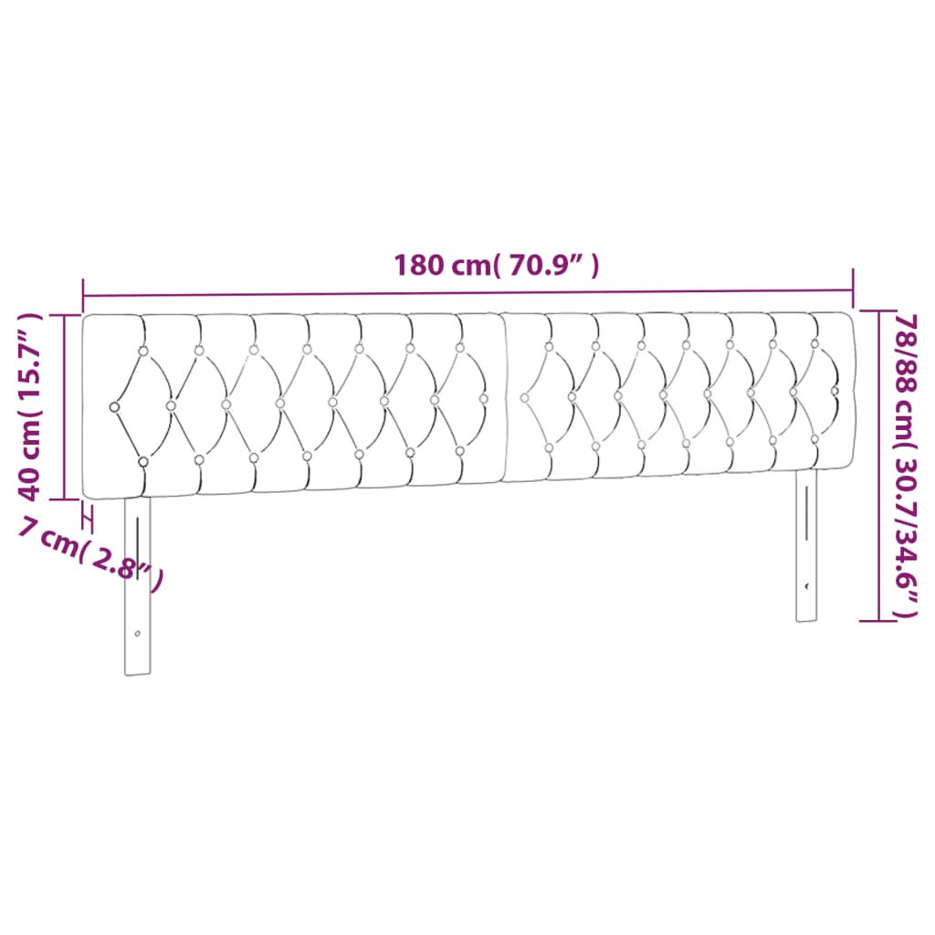 vidaXL Kopfteile 2 Stk. Rosa 90x7x78/88 cm Samt