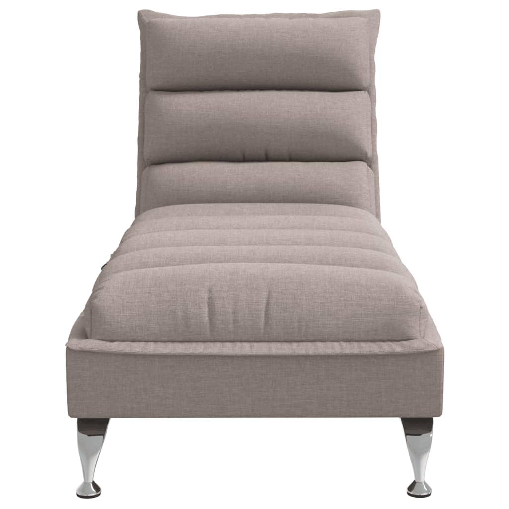 vidaXL Massage-Chaiselongue mit Kissen Taupe Stoff