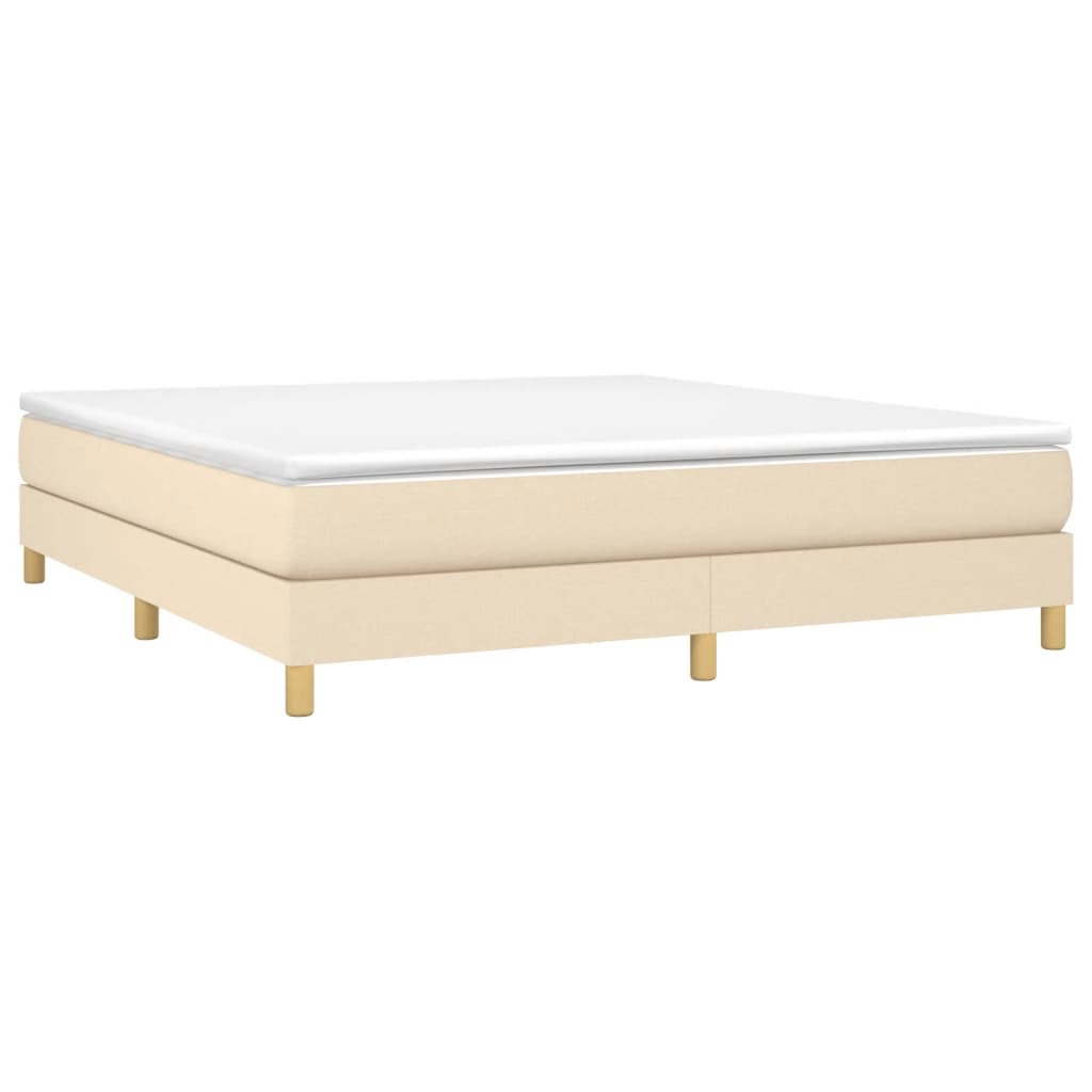 vidaXL Boxspringbett mit Matratze Creme 180x200 cm Stoff