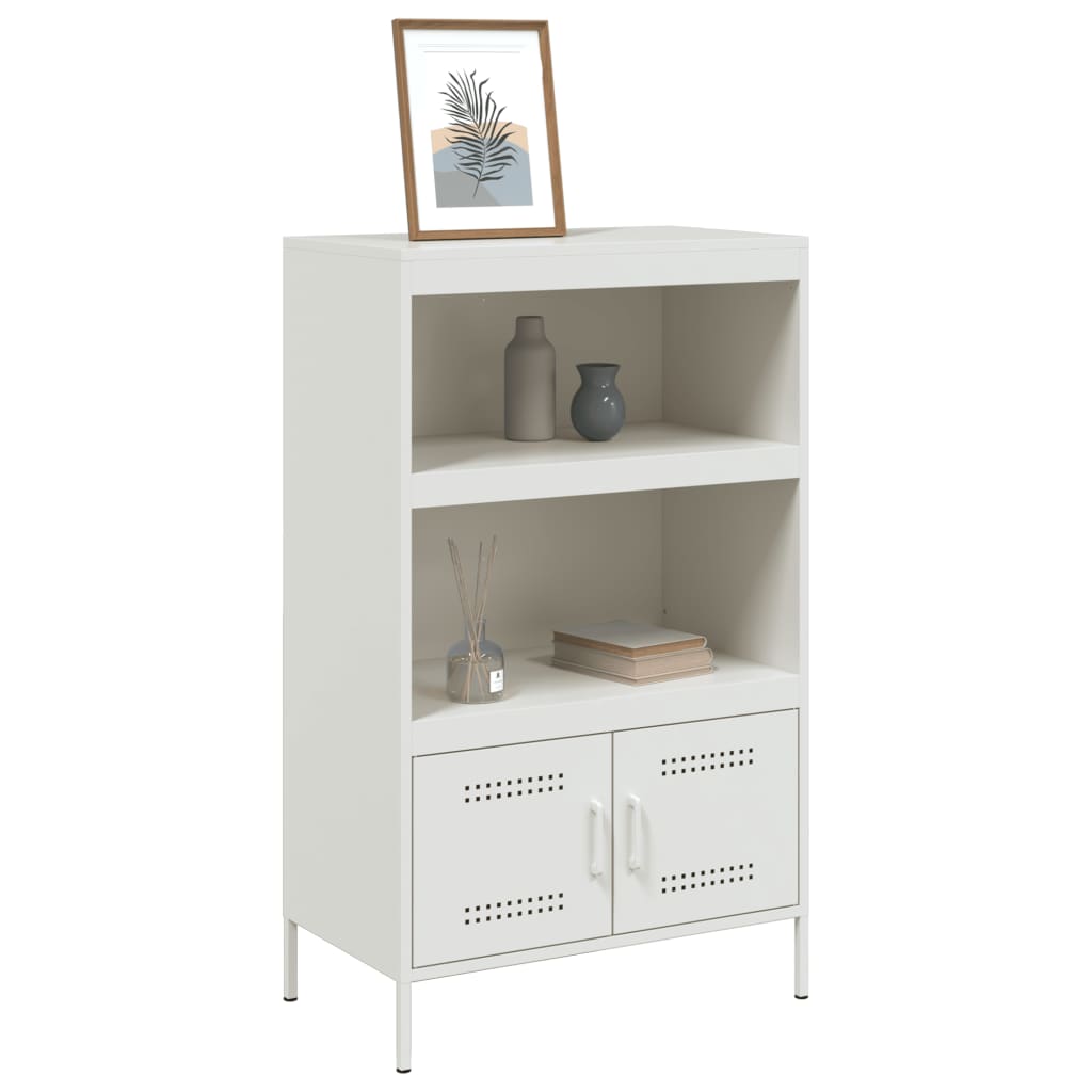 vidaXL Highboard Weiß 68x39x113 cm Stahl