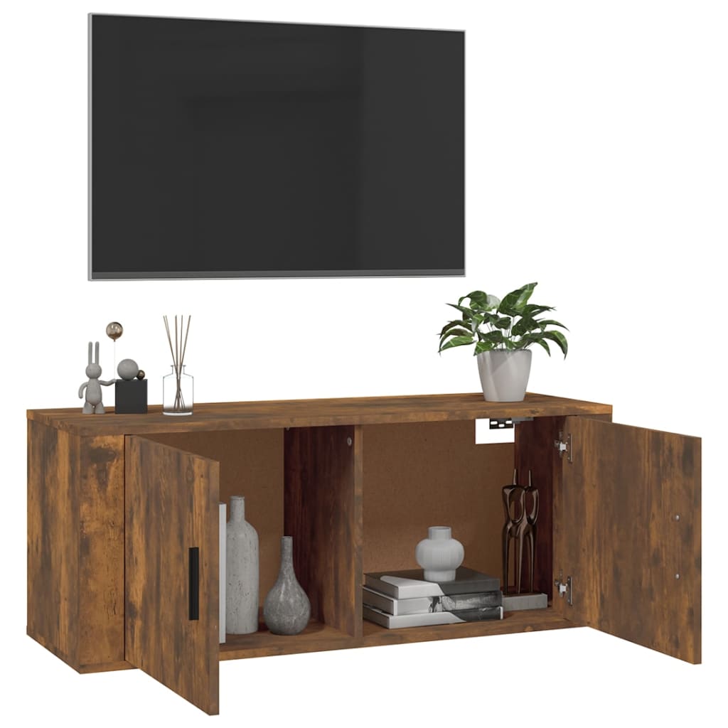 vidaXL TV-Wandschrank Räuchereiche 100x34,5x40 cm