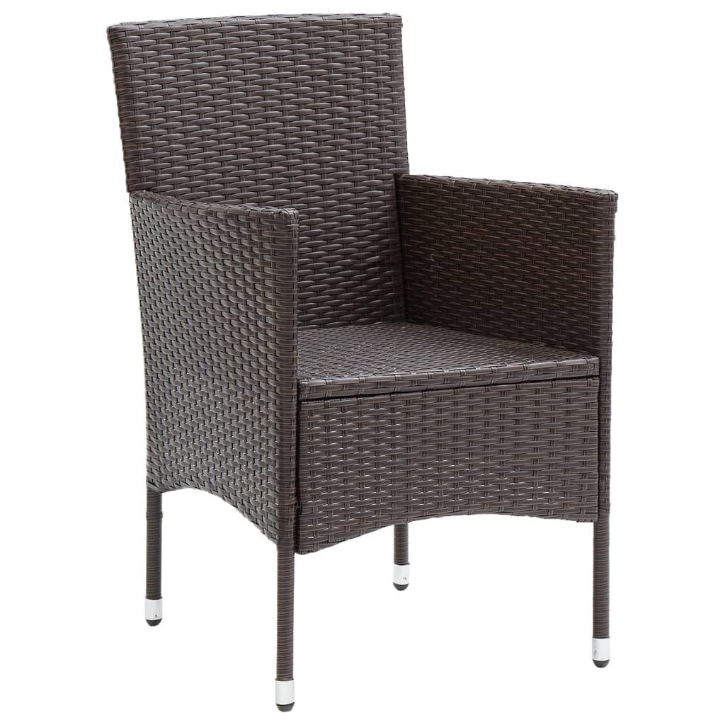 vidaXL Garten-Essstühle 2 Stk. Poly Rattan Braun