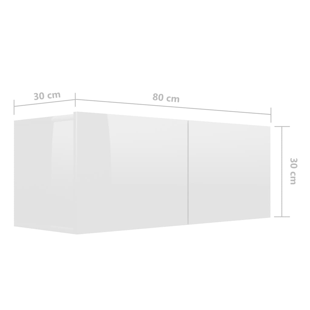 vidaXL 8-tlg. TV-Schrank-Set Hochglanz-Weiß Holzwerkstoff