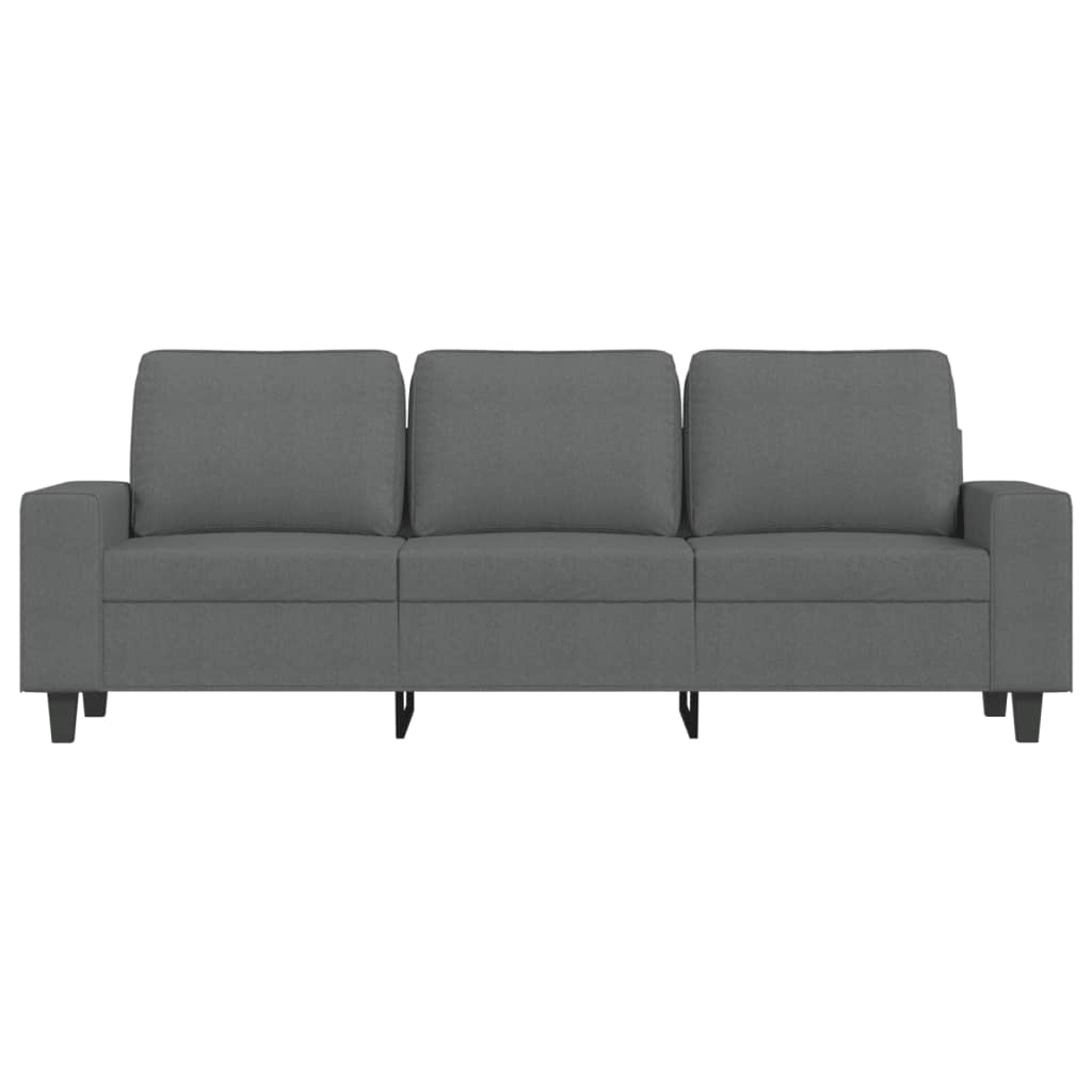 vidaXL 3-Sitzer-Sofa mit Hocker Dunkelgrau 180 cm Stoff