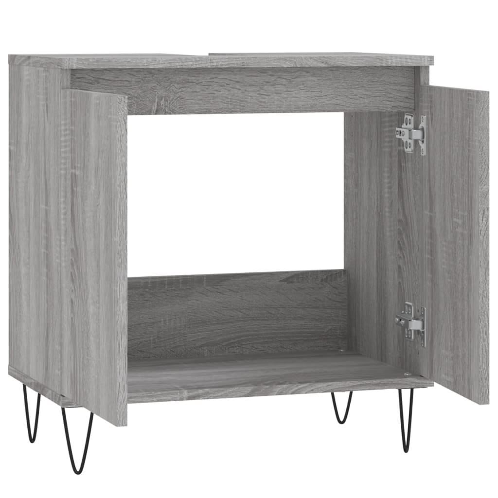 vidaXL Badschrank Grau Sonoma 58x33x60 cm Holzwerkstoff