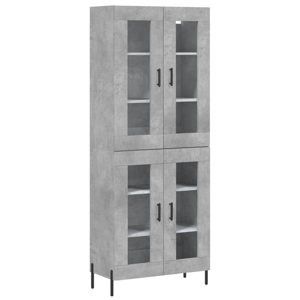 vidaXL Highboard Betongrau 69,5x34x180 cm Holzwerkstoff