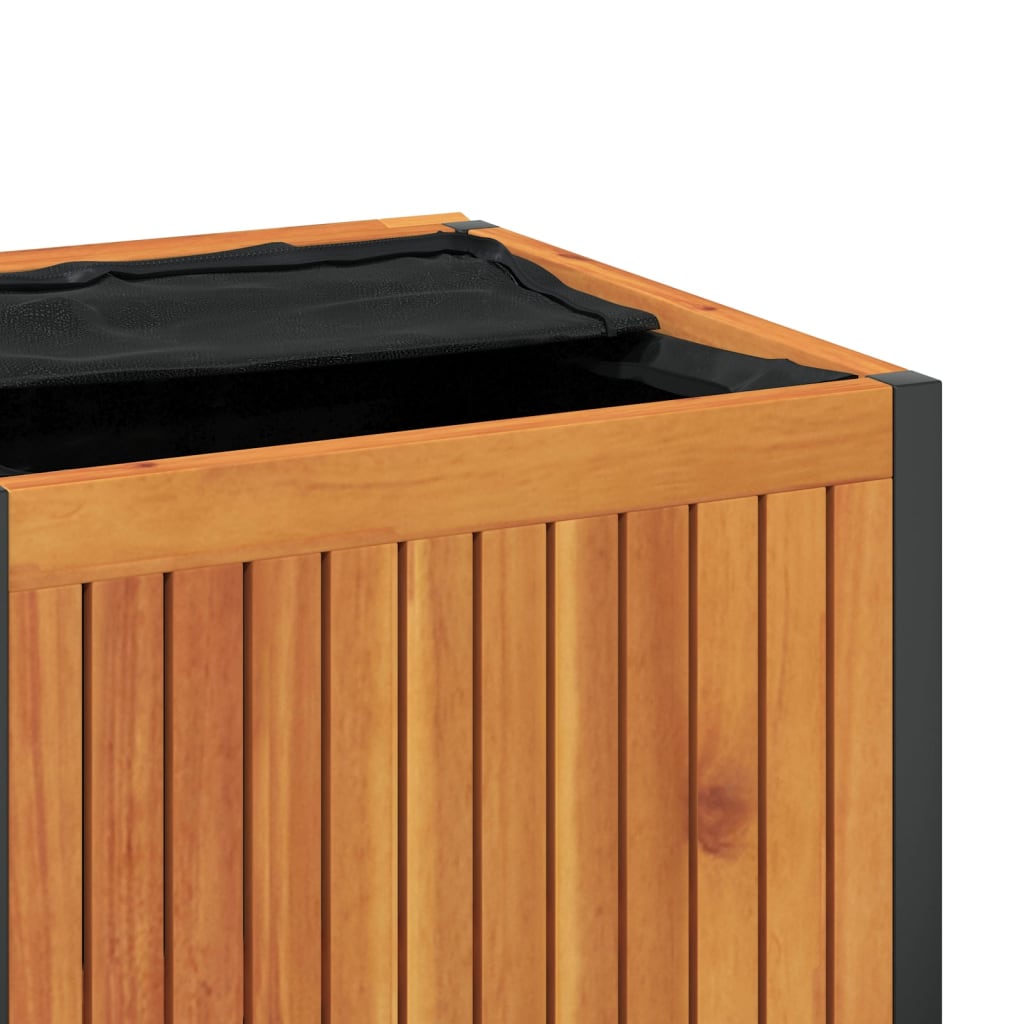 vidaXL Gartenbox 45x45x45/53 cm Massivholz Akazie und Stahl