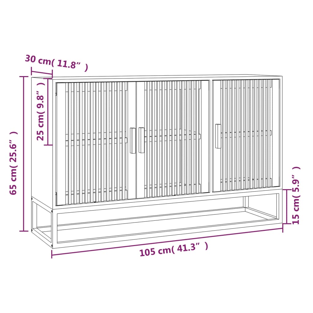 vidaXL Sideboard Schwarz 105x30x65 cm Holzwerkstoff