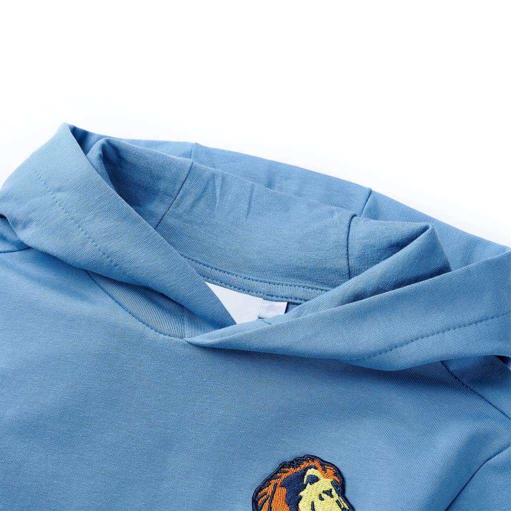 Kinder-Kapuzenpullover Blau und Zartgelb 140