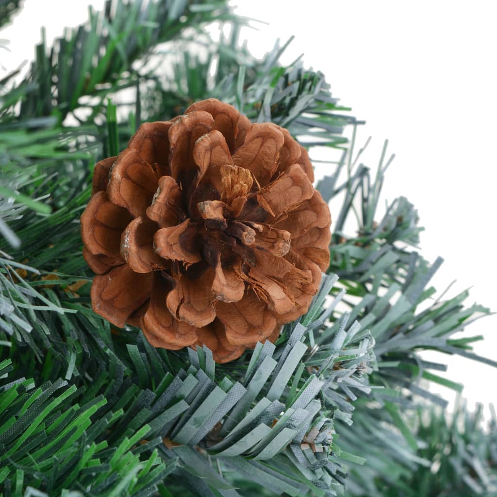 vidaXL Künstlicher Weihnachtsbaum mit Beleuchtung Kugeln Zapfen 180 cm