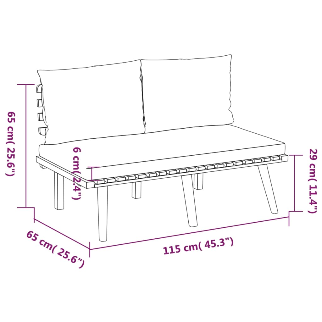 vidaXL 8-tlg. Garten-Lounge-Set mit Kissen Massivholz Akazie