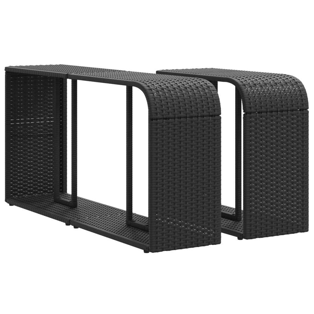 vidaXL Outdoor-Regale 2 Stk. Schwarz Poly Rattan